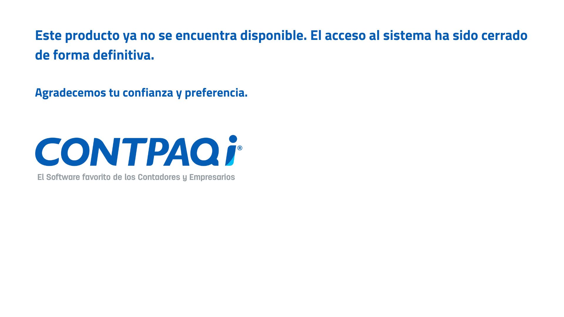 Mensaje descatalogación productos